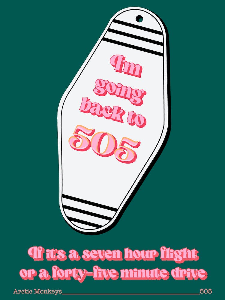 Green Pink Indie Motel Keychain 505 Impression
