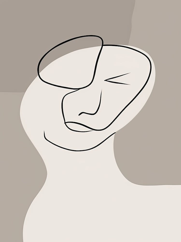 Face Line Art Abstract 6