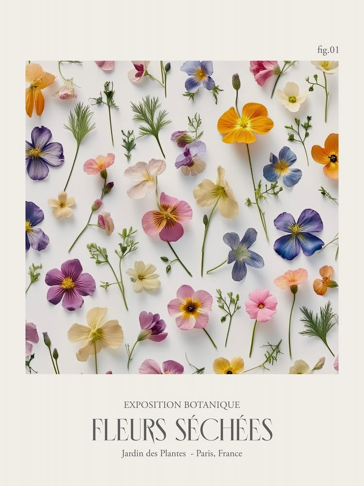 Fleurs Sechees, Dried Flowers Exhibition Poster 01