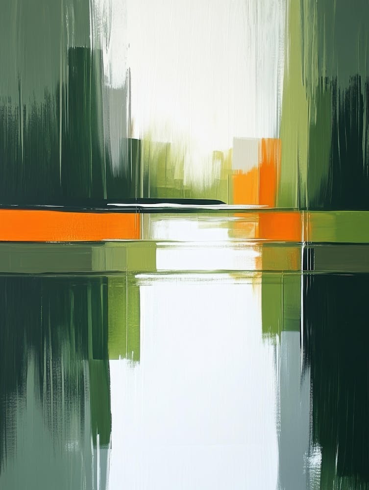 Green And Orange Abstract Painting