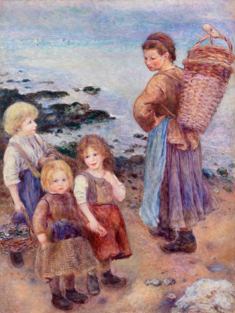 Mussel Fishers At Berneval (1879), Pierre Auguste Renoir