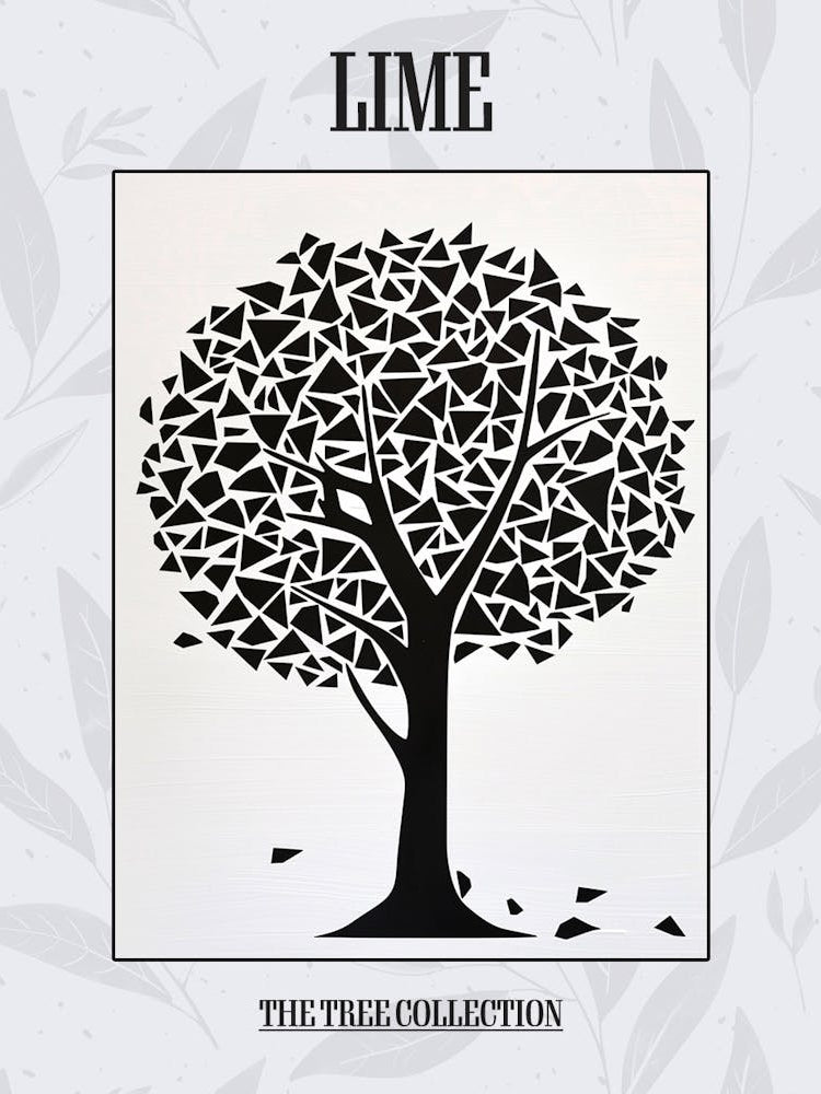 Lime Tree Simple Geometric Nature Stencil 11 Poster