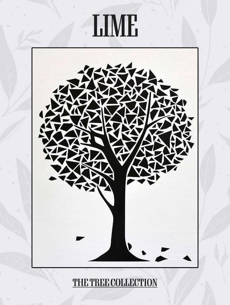Lime Tree Simple Geometric Nature Stencil 11 Poster