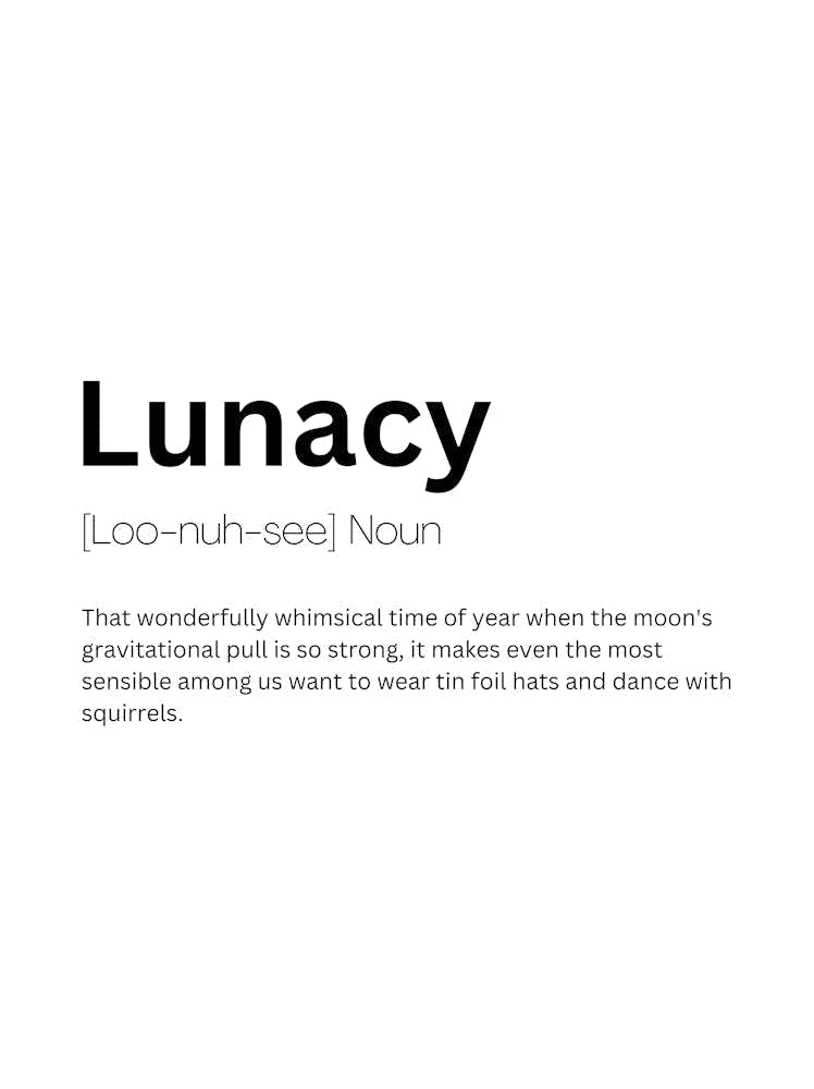 Lunacy Definition Meaning