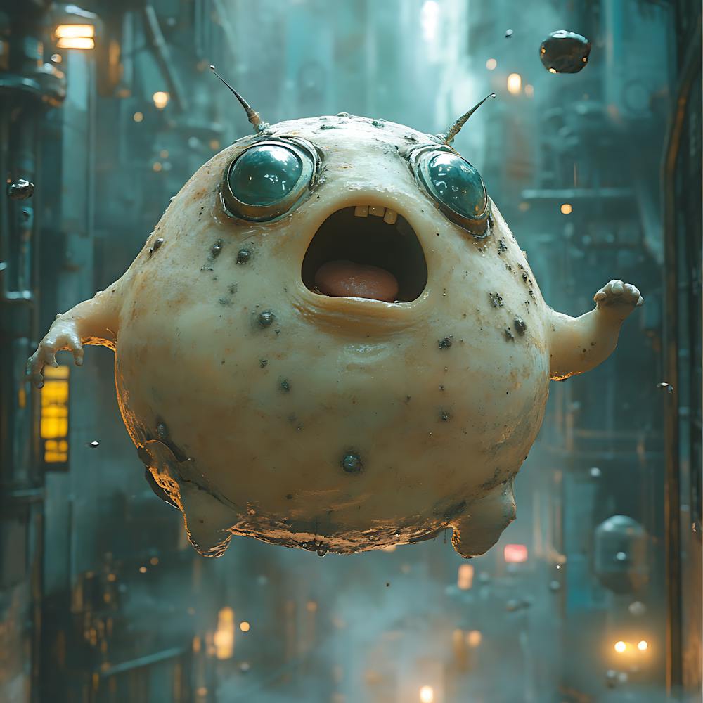 Astonished Alien in Futuristic Scene 5