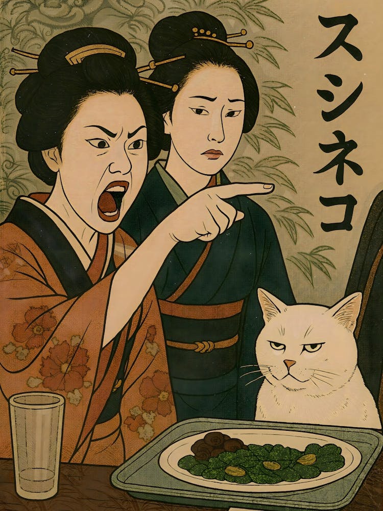 Woman Yelling at Smudge Cat Japanese Meme