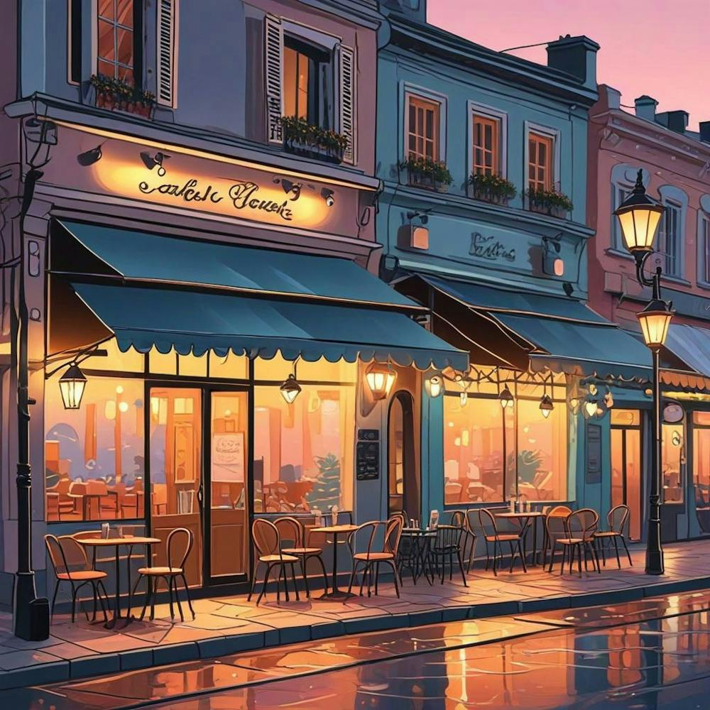 Cafe Terrace At Night Art
