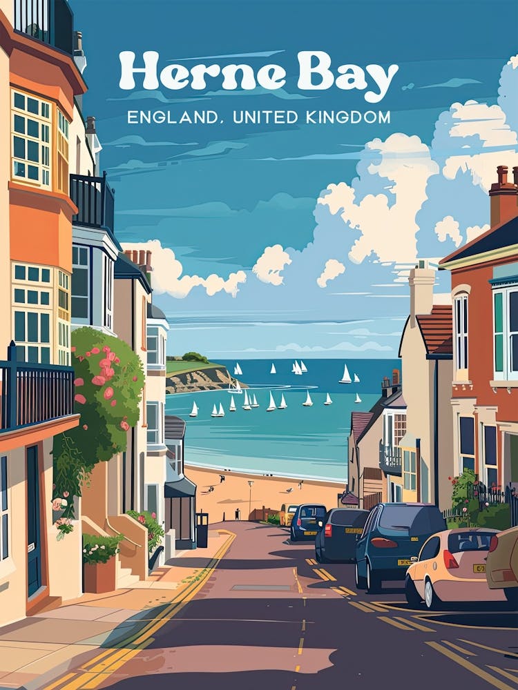 Herne Bay England Streetview Travel Art