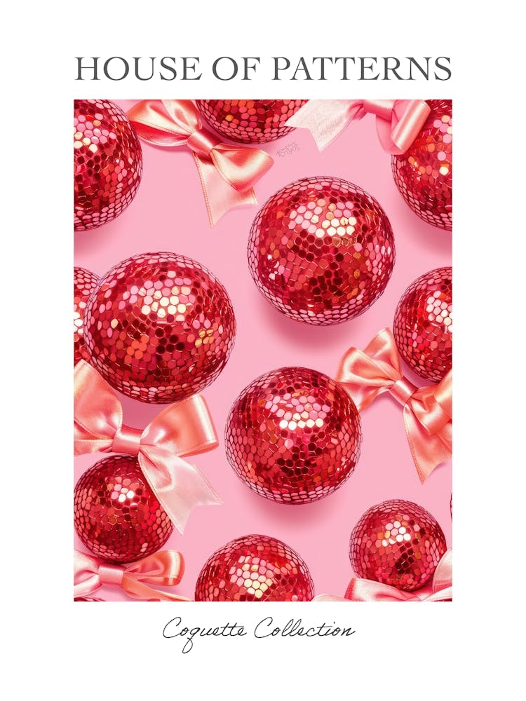Coquette Disco Balls 4 Pattern Poster