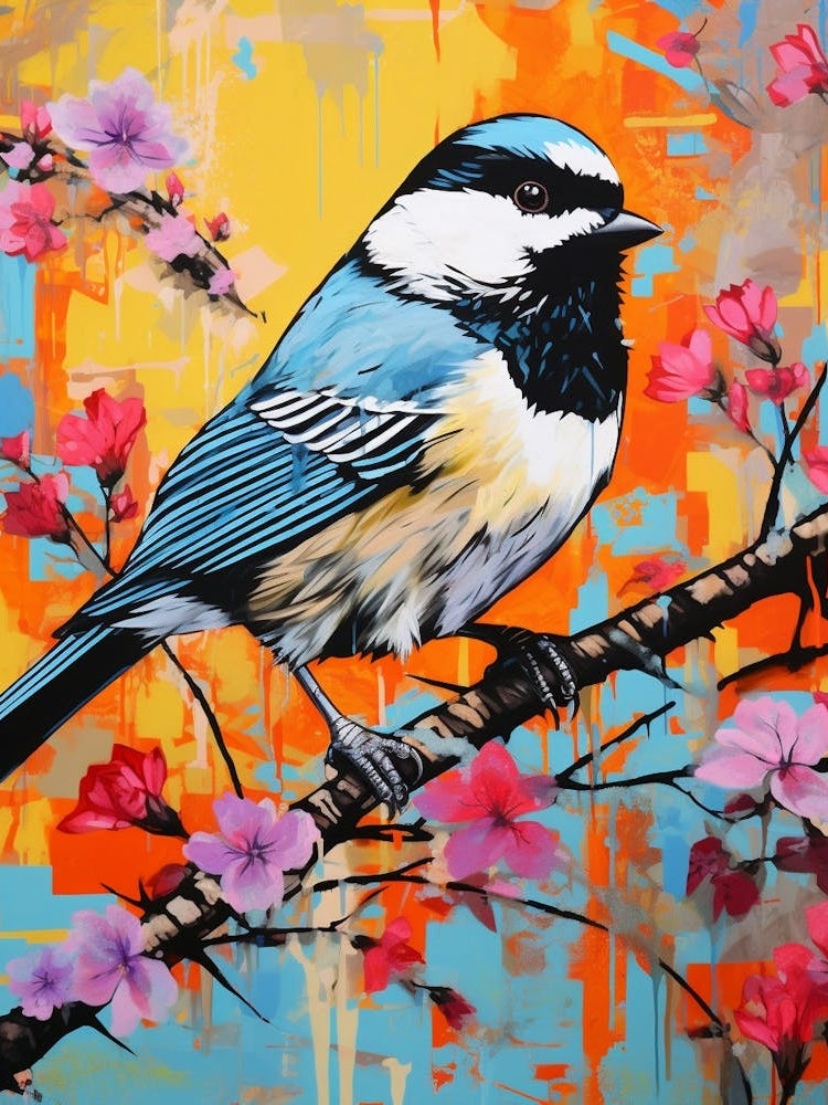 Colourful Bird Painting Carolina Chickadee 2