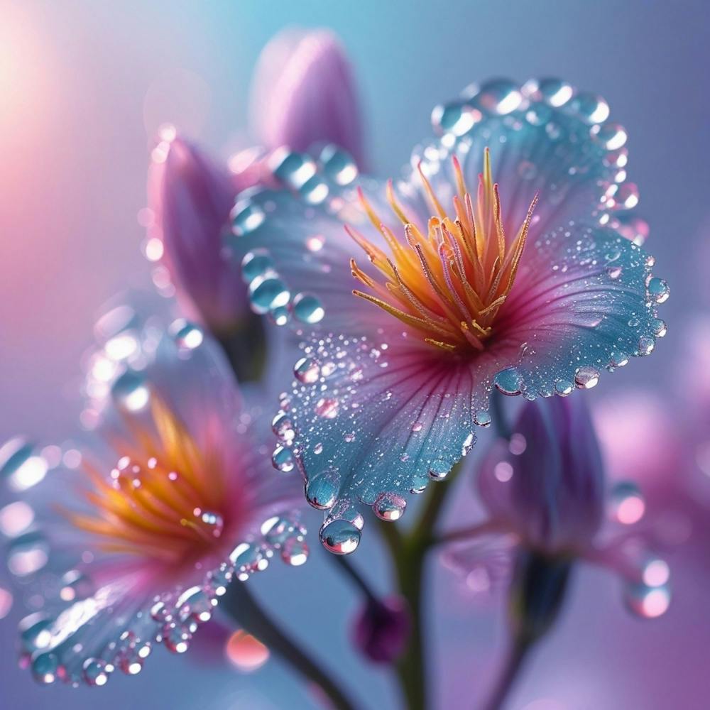 Water Droplets On Flowers