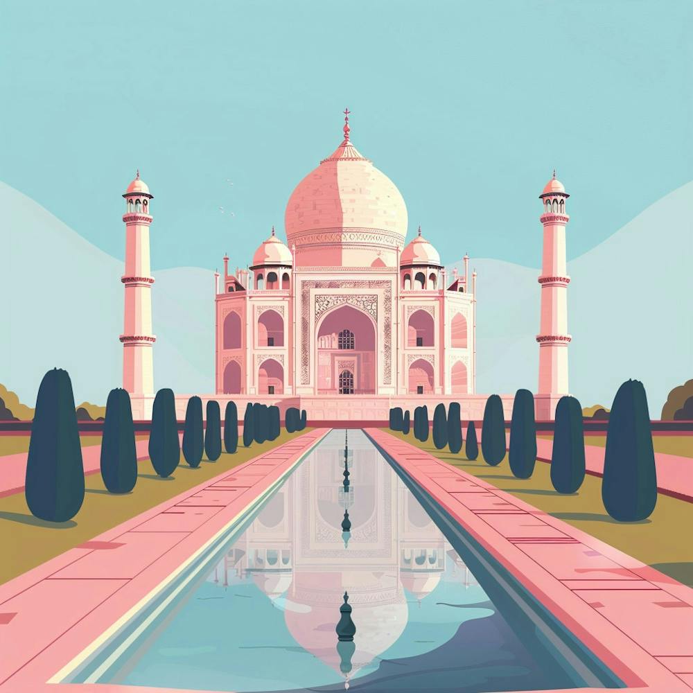 A Taj Mahal In Agra Minimal Illustration 1719953609 4