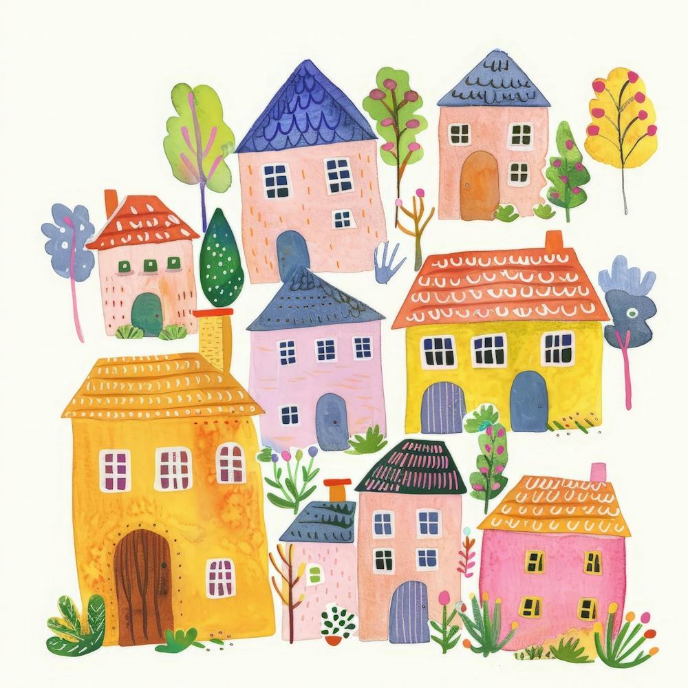 Watercolor Houses