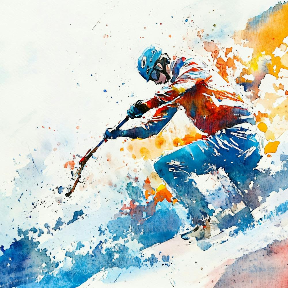 Watercolor Skier