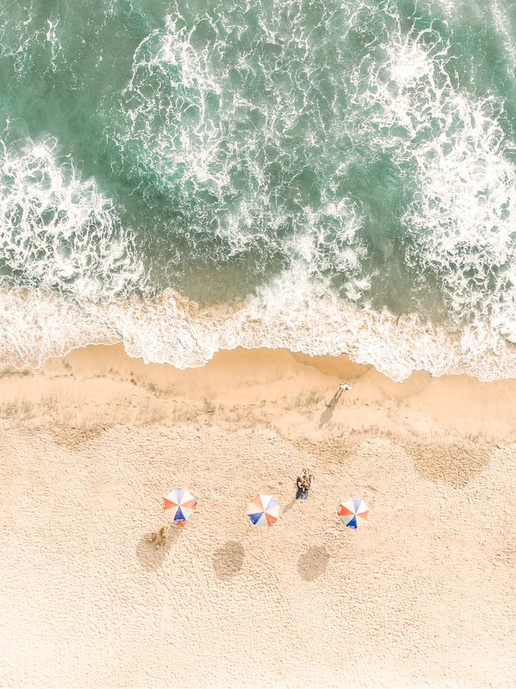 Aerial Beach Umbrellas