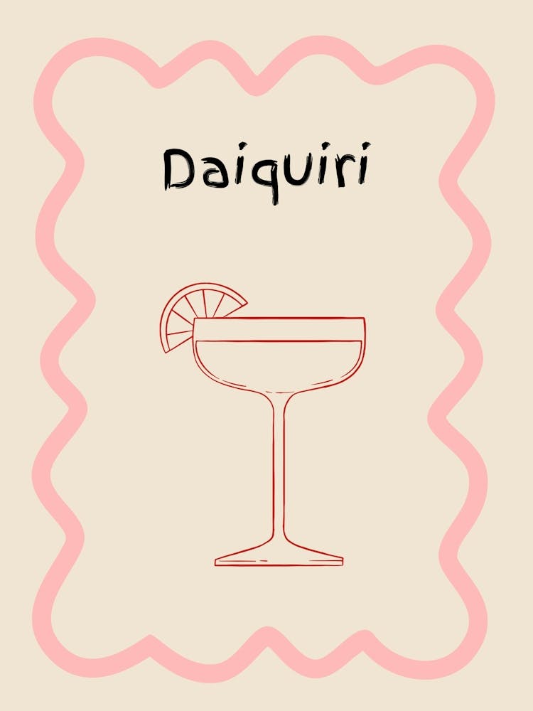 Daiquiri Doodle Poster Pink & Red