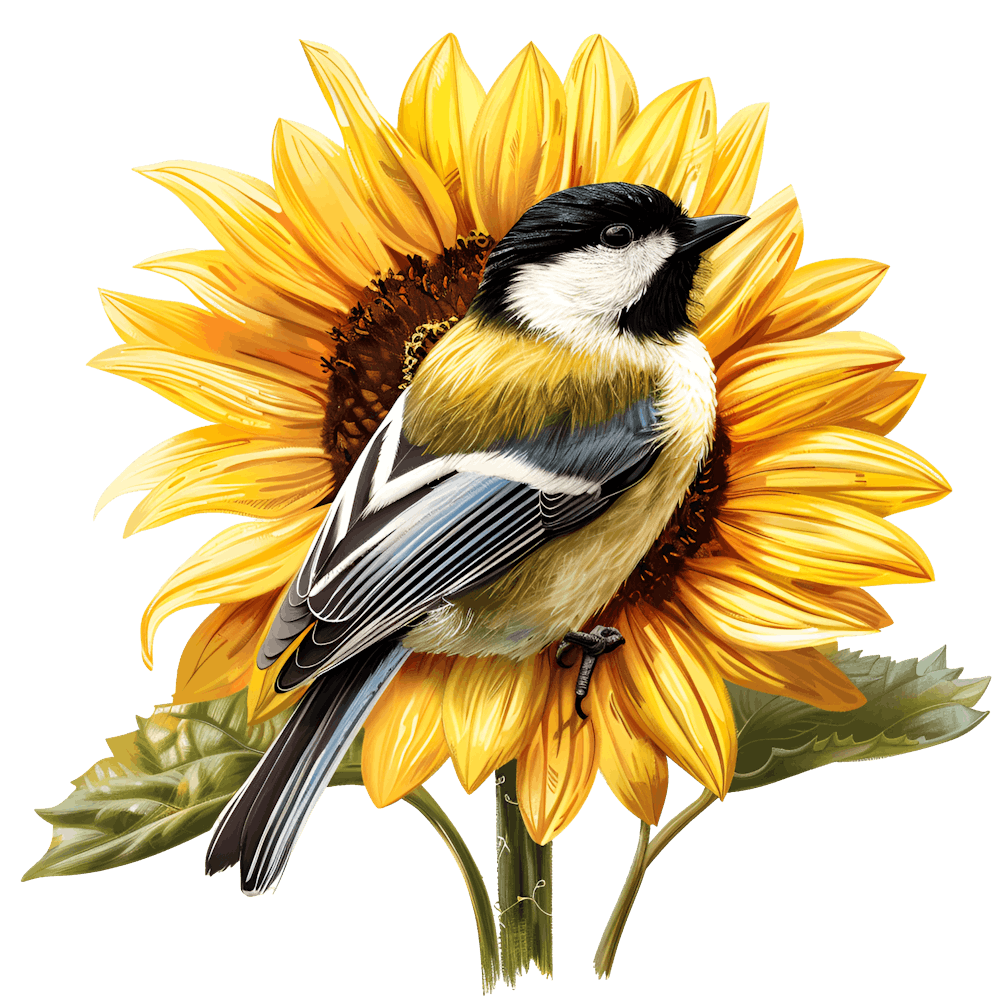 Bird On Sunflower