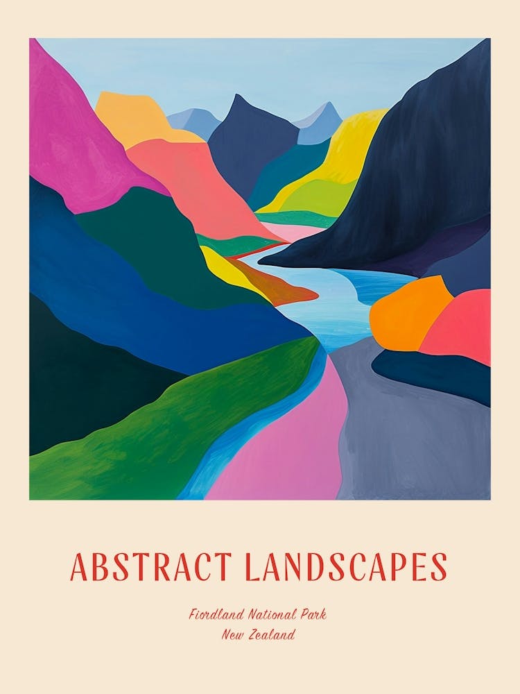 Colourful Abstract Fiordland National Park New Zealand 6 Poster