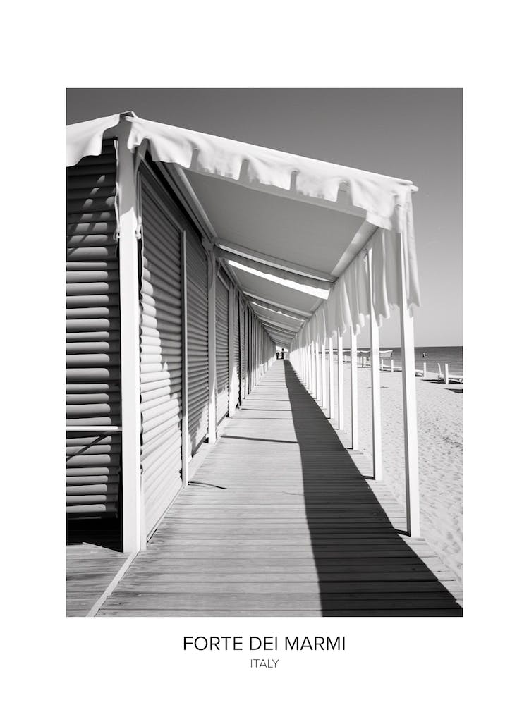 Poster Of Forte Dei Marmi, Italy, Black And White Photo 3