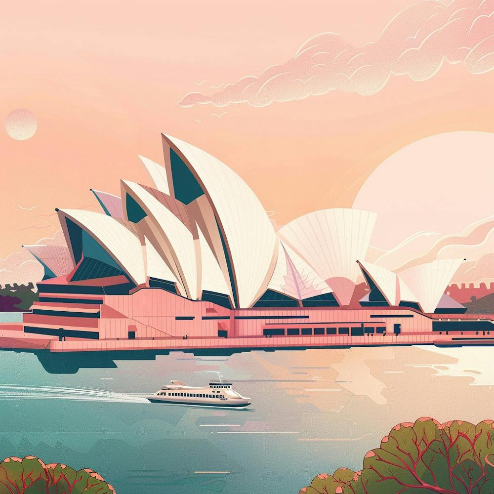 A Sydney Opera House In Sydney Lofi Illustration 1719930042 2