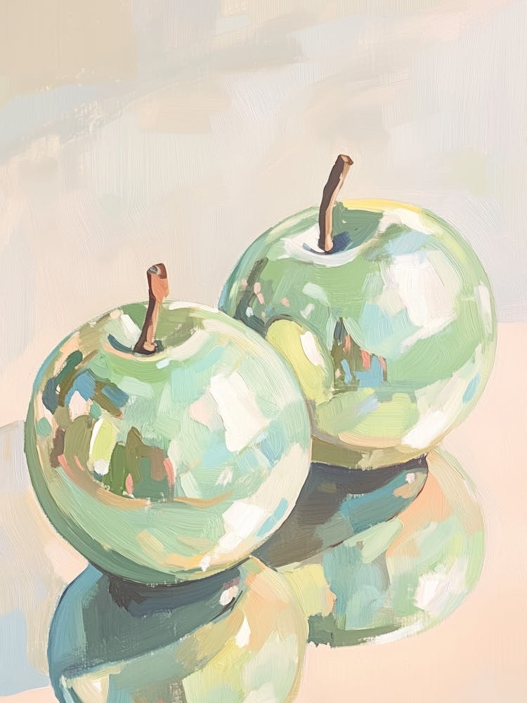 Reflective Green Apples