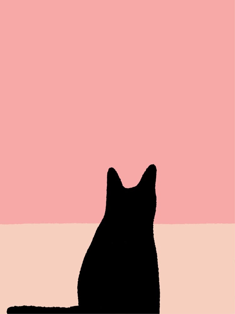 Cat Silhouette Pink