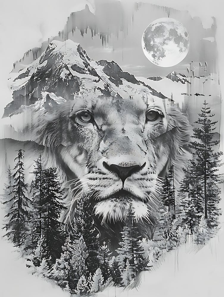 Lion In The Snow