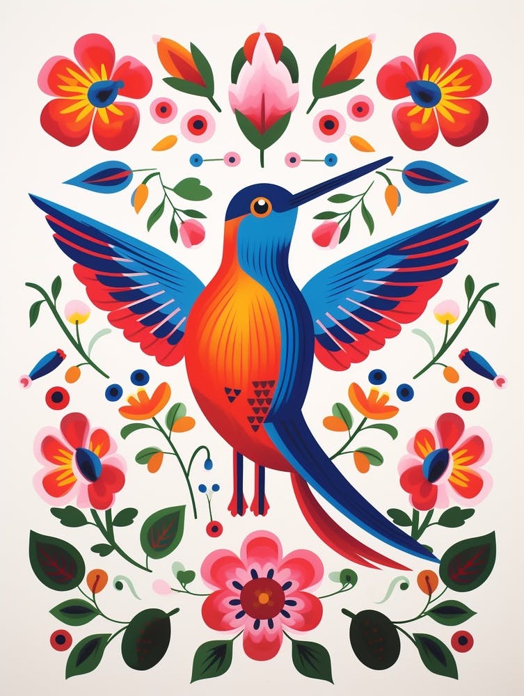 Scandinavian Bird Illustration Hummingbird 3