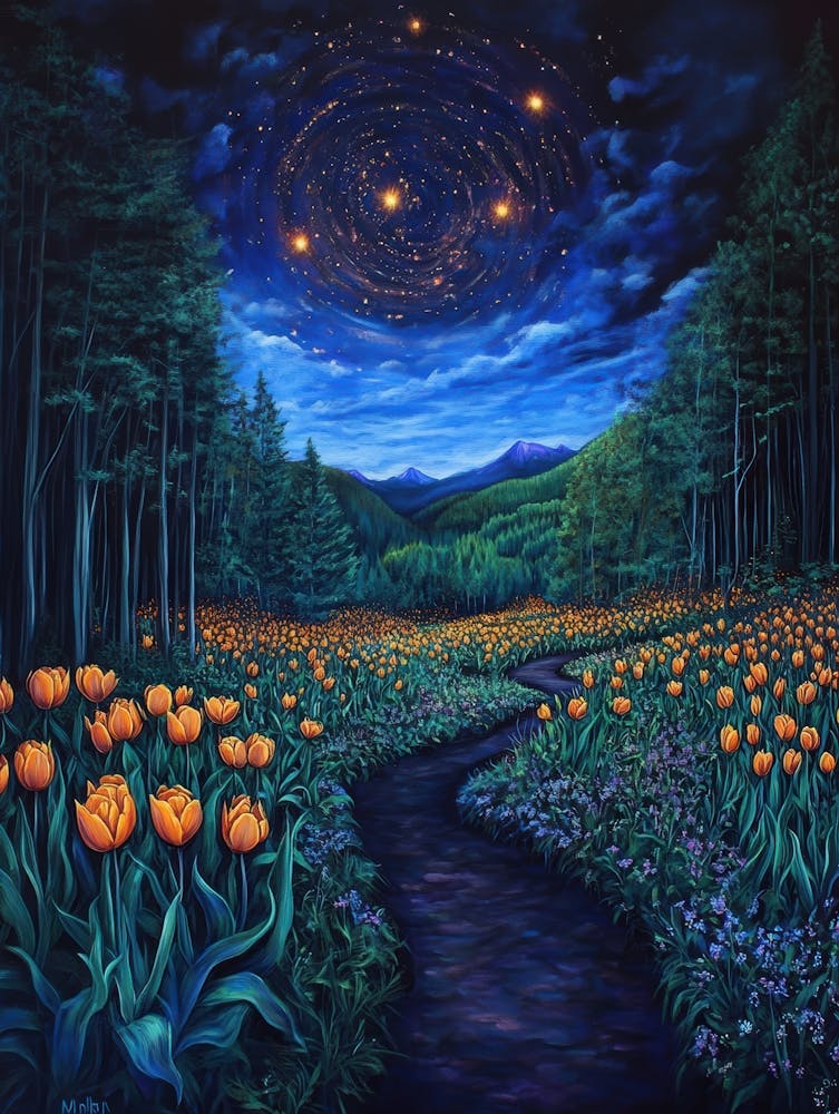 Tulips At Night 2