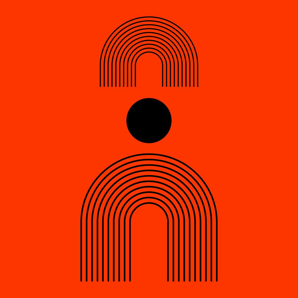 Orange Mid-Century Modern Arch