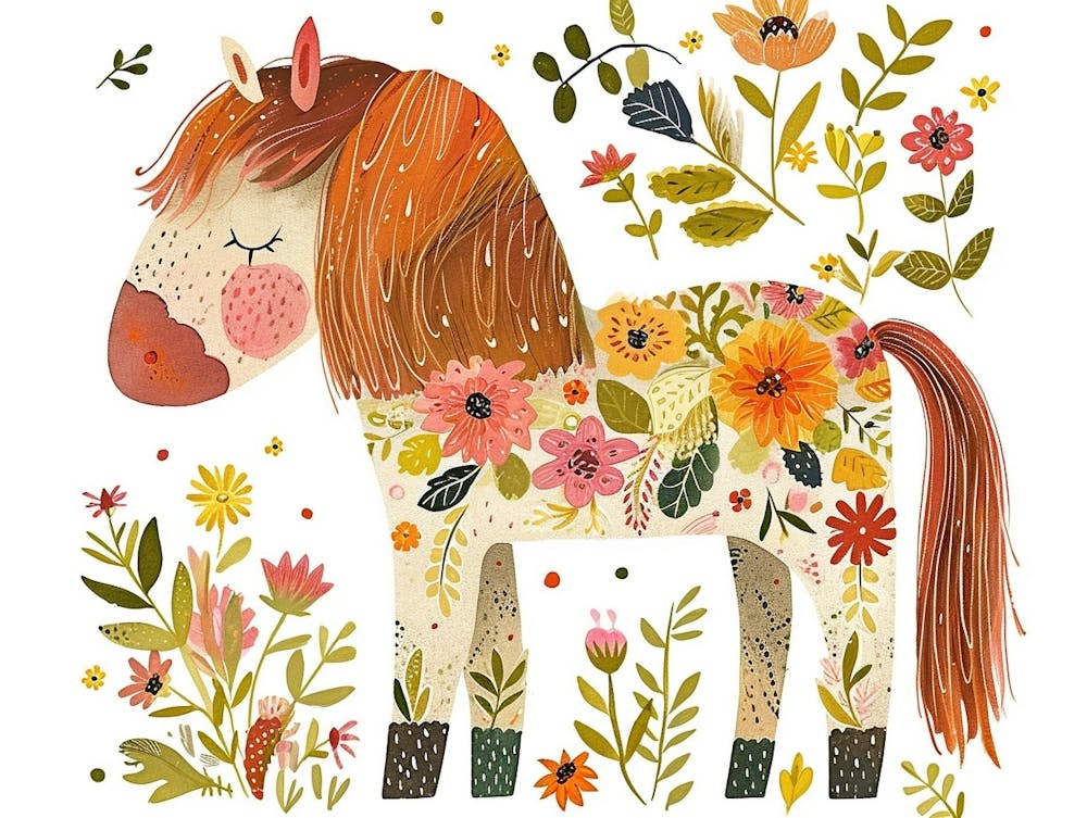 Little Floral Horse 3