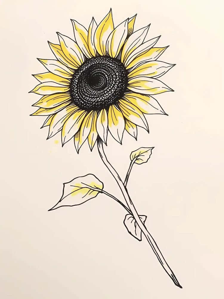 Sunflower Drawing
