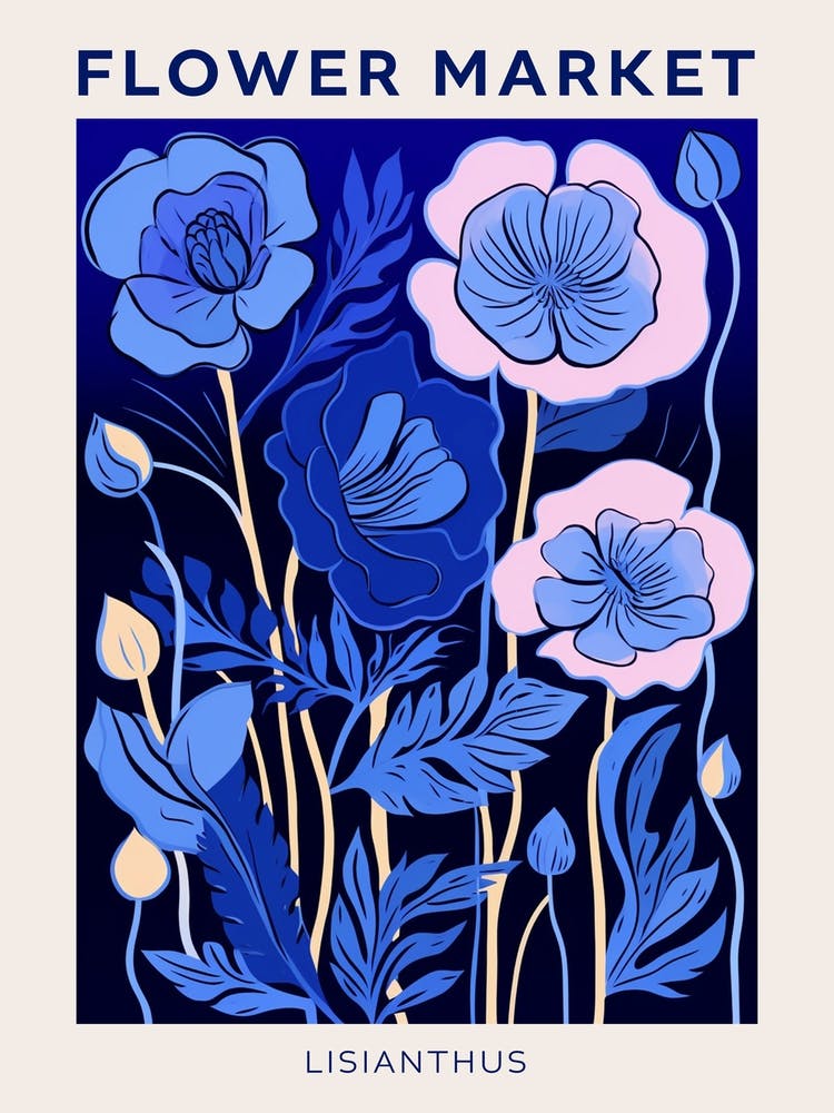Blue Flower Market Poster Lisianthus 4