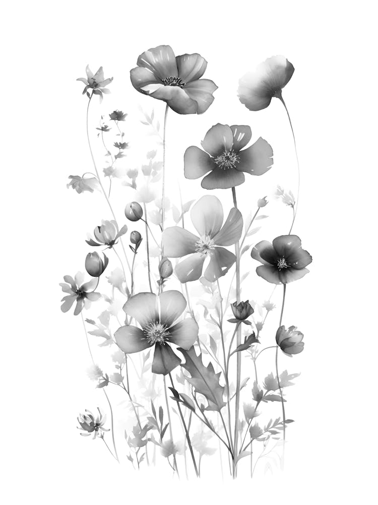 Black And White Flowers 48