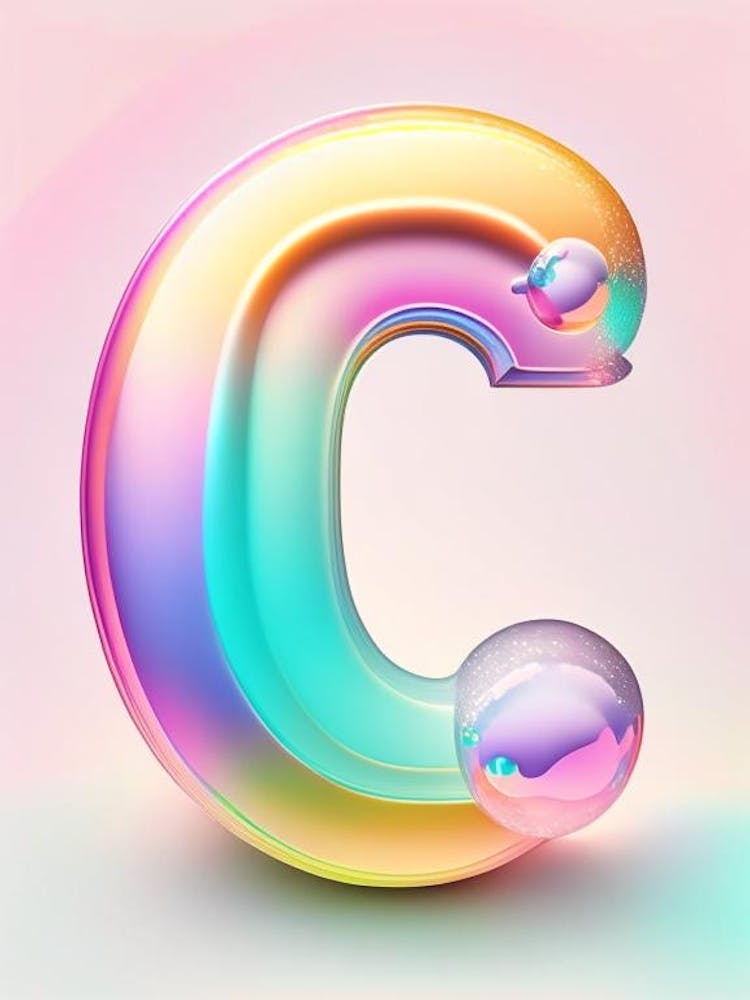 C, Alphabet Blasen Regenbogen 4
