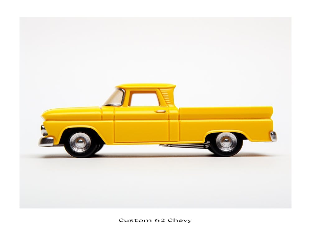Toy Car Custom 62 Chevy Yellow Poster