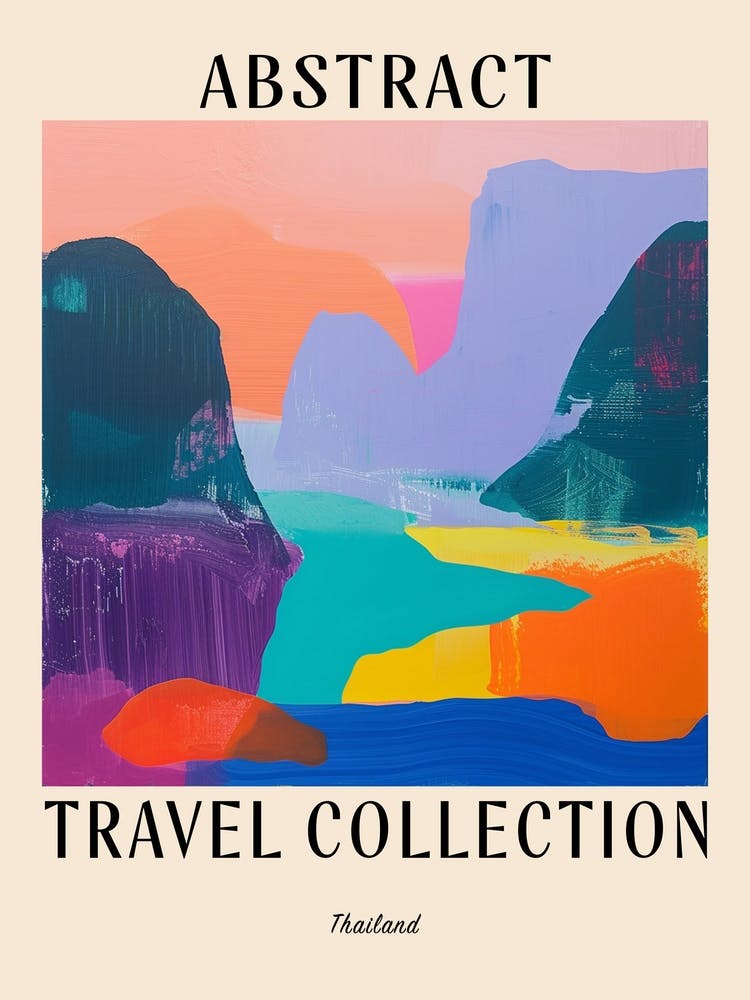 Abstraktes Reisekollektions-Poster Thailand 3