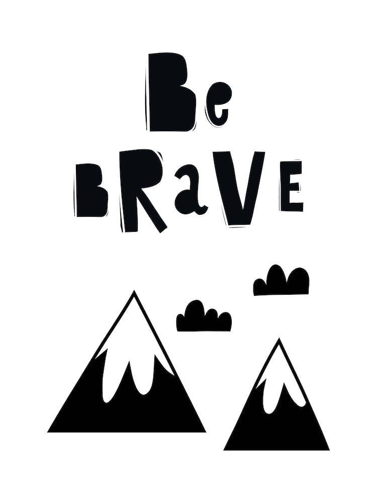 Be Brave Scandi Mountains Kids Nursery