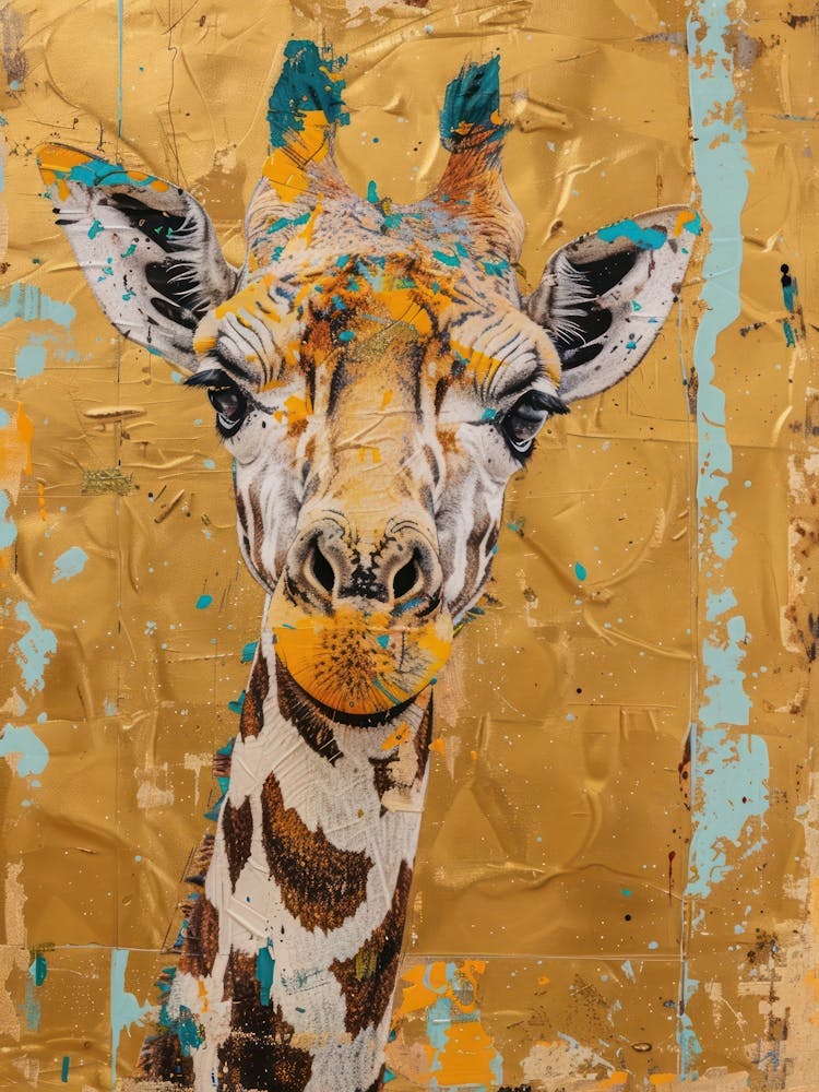 Baby Giraffe Gold Effect Collage 2
