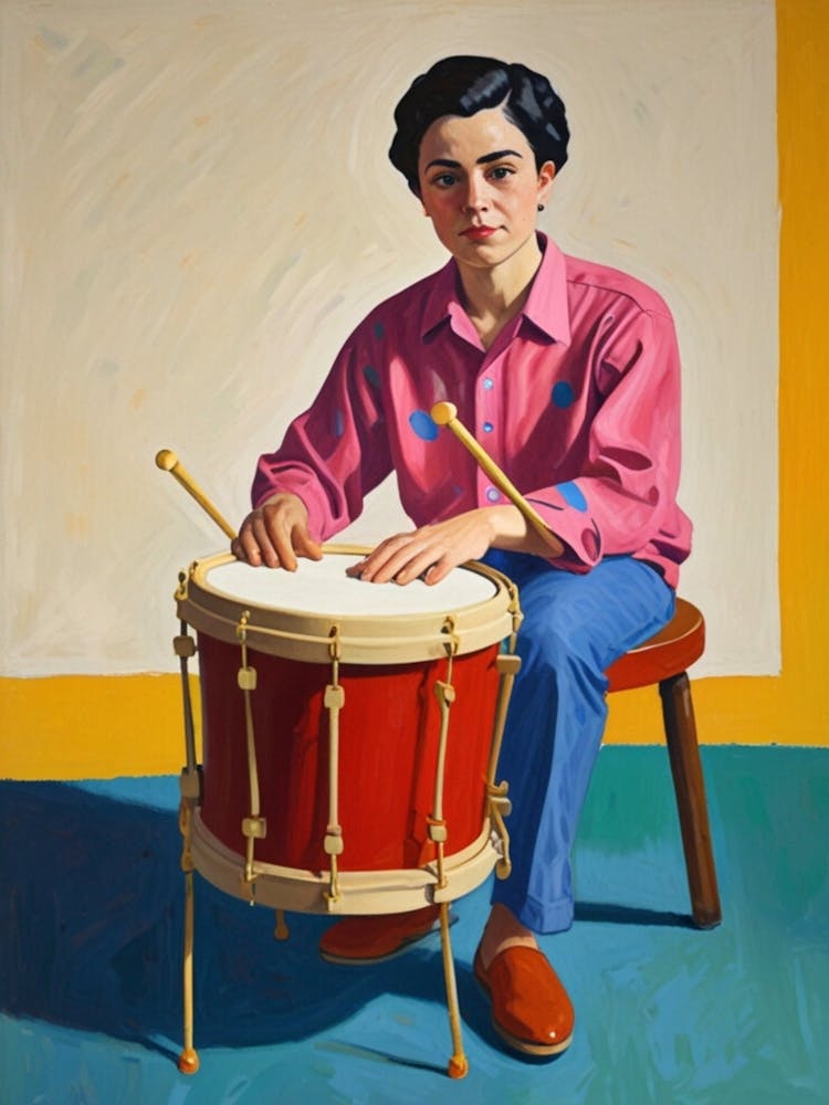 Boy Playing A Drum