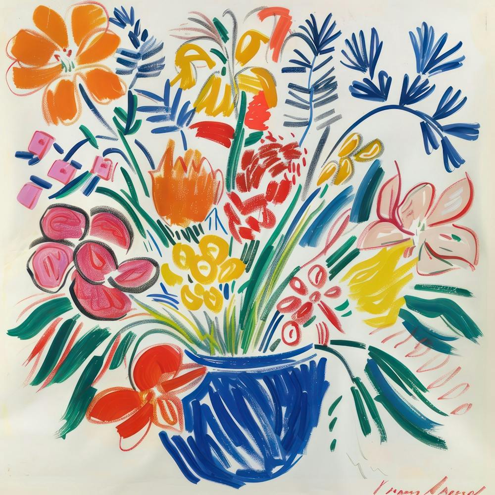 Fleurs de Printemps Peinture Style Matisse 8