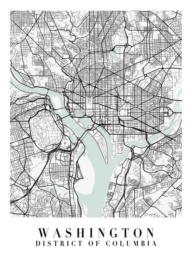 Washington Dc Street Map Minimal Color