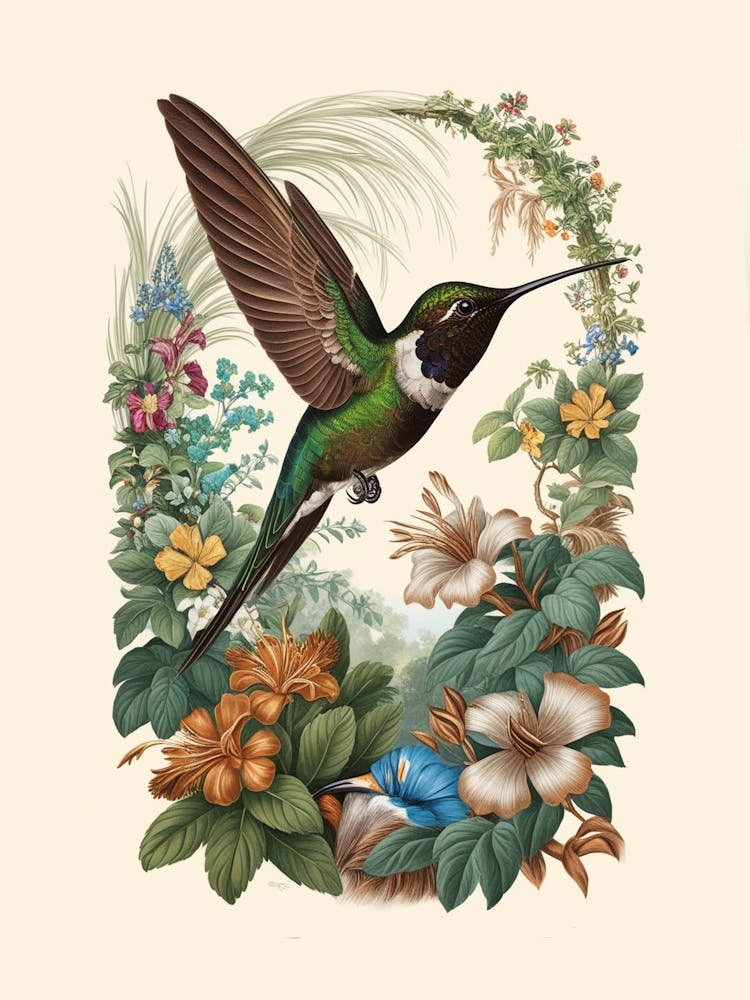 Hummingbird botanical flower beauty 17