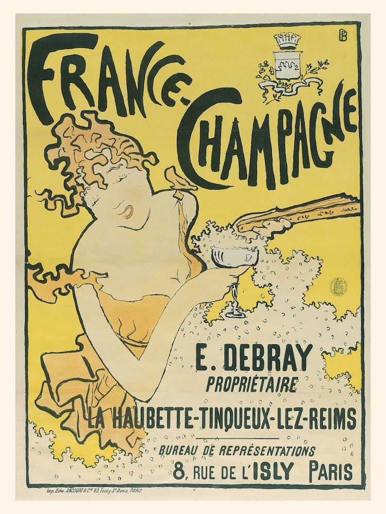 Vintage France Champagne Advertisement Dining Room