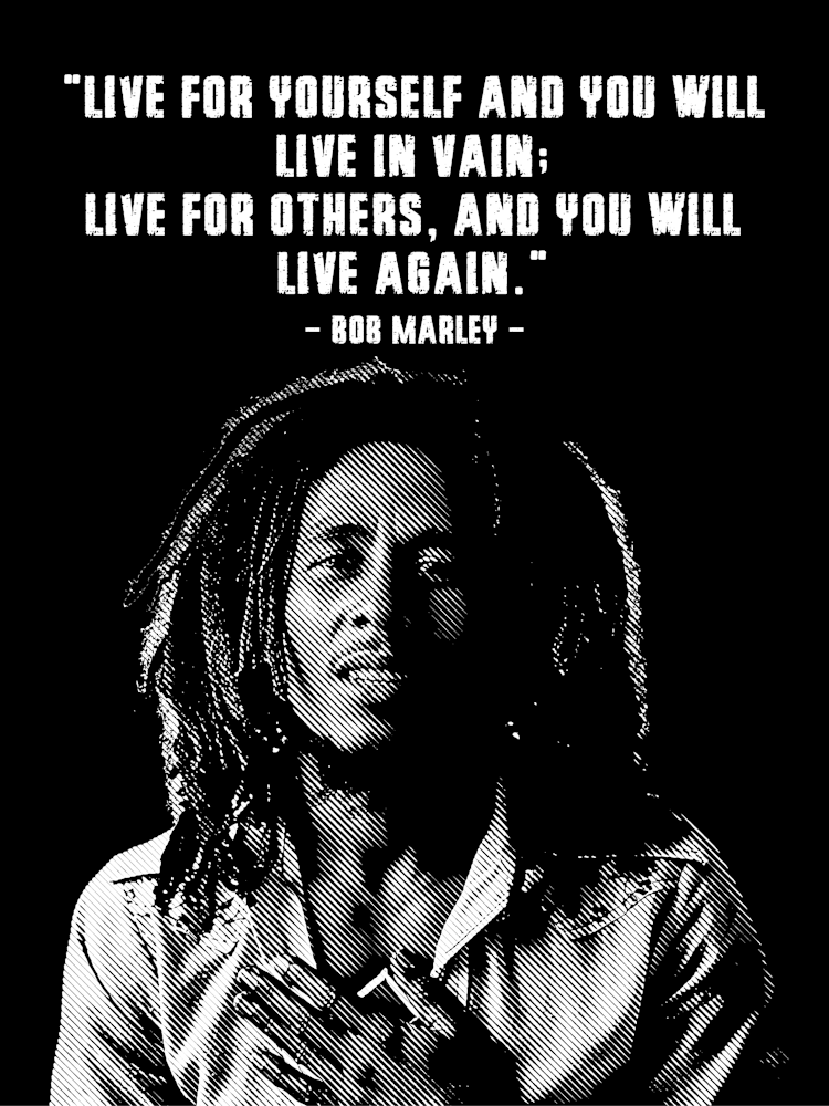 Bob Marley Quote Line Art