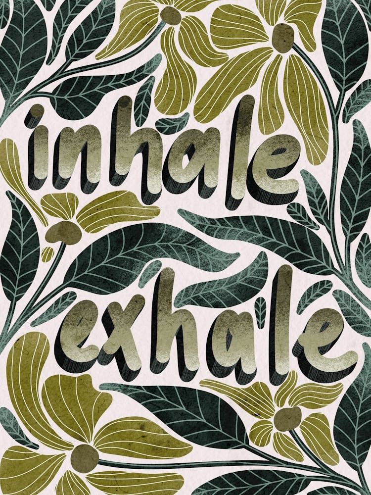 Inhale exhale yoga studio wall decoration