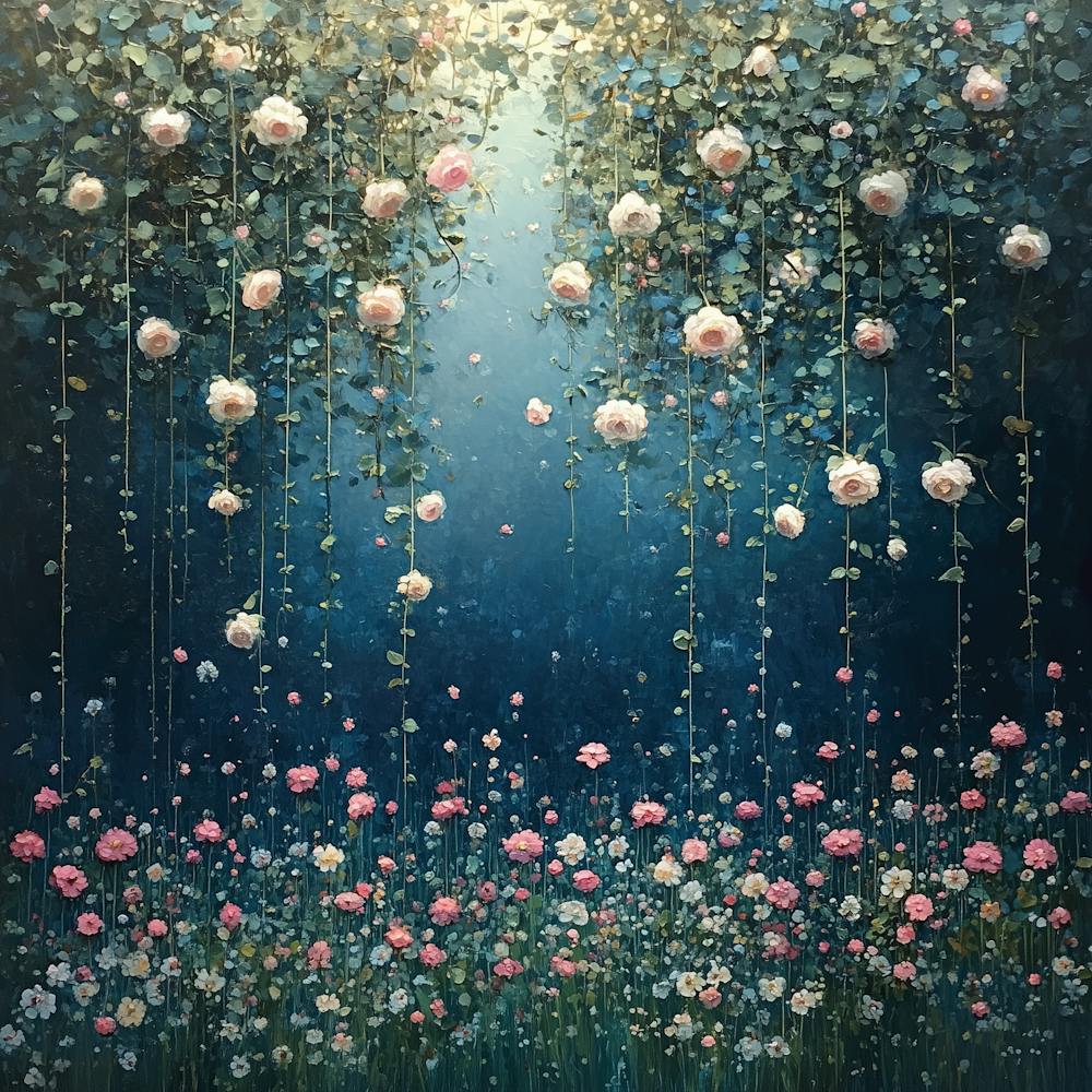 Roses In The Sky Falling Flowers