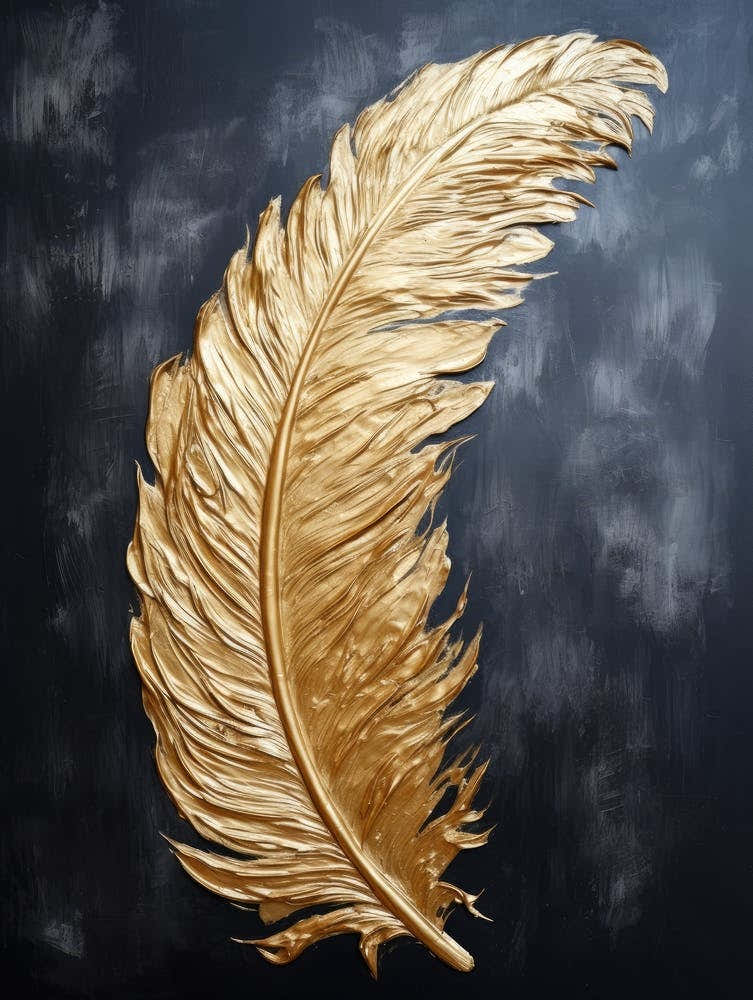 Gold Feather Print