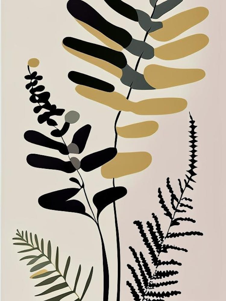 Ebony Spleenwort Wildflower Modern Muted Colours
