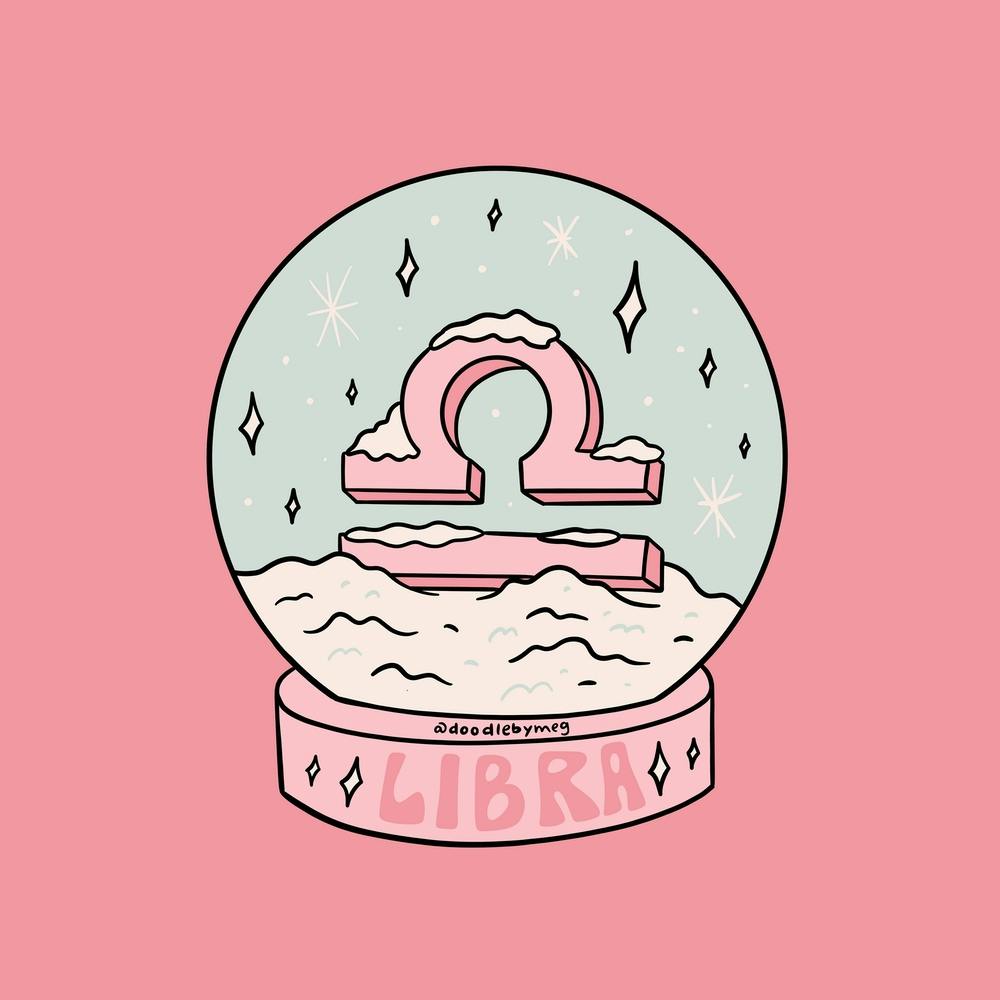 Libra Snow Globe